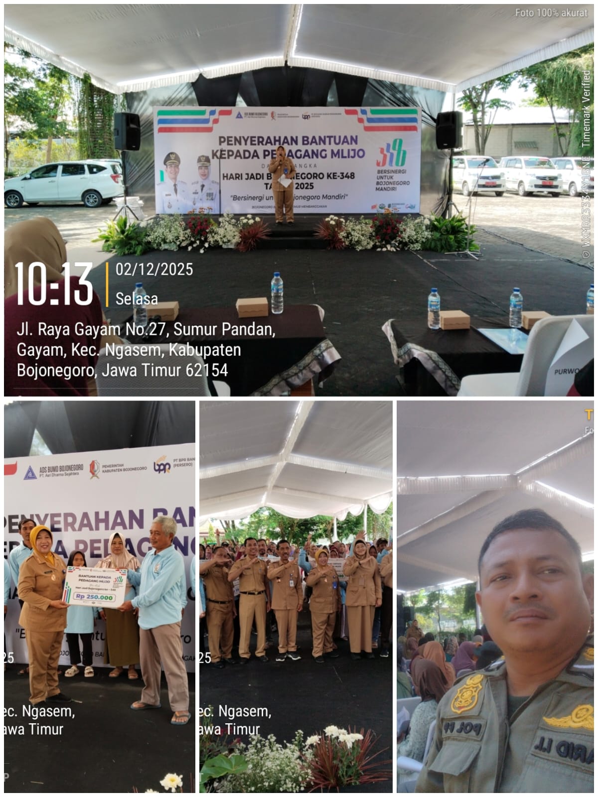 Penyerahan Bantuan Kepada Pedagang Mlijo Dalam Rangka Hari Jadi Bojonegoro Ke-348 Tahun 2025
