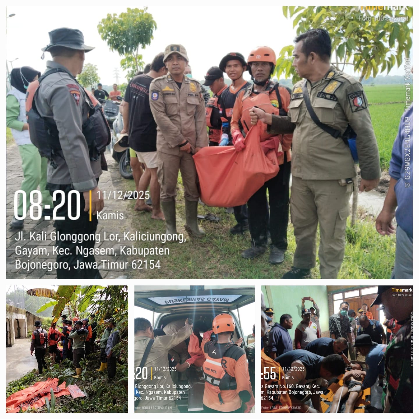Pencarian orang tenggelam di Embung Kaliglonggong Desa Gayam Kecamatan Gayam Kabupaten Bojonegoro
