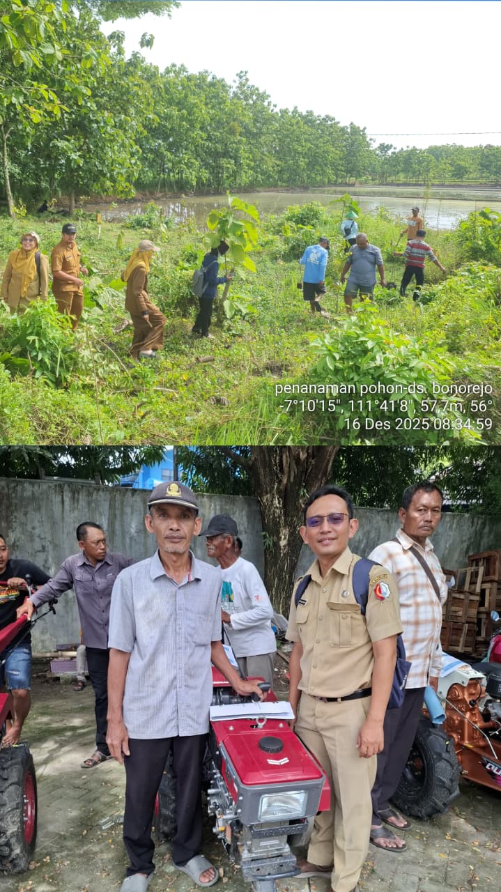 Penanaman pohon dan pembuatan biopori di Desa Bonorejo