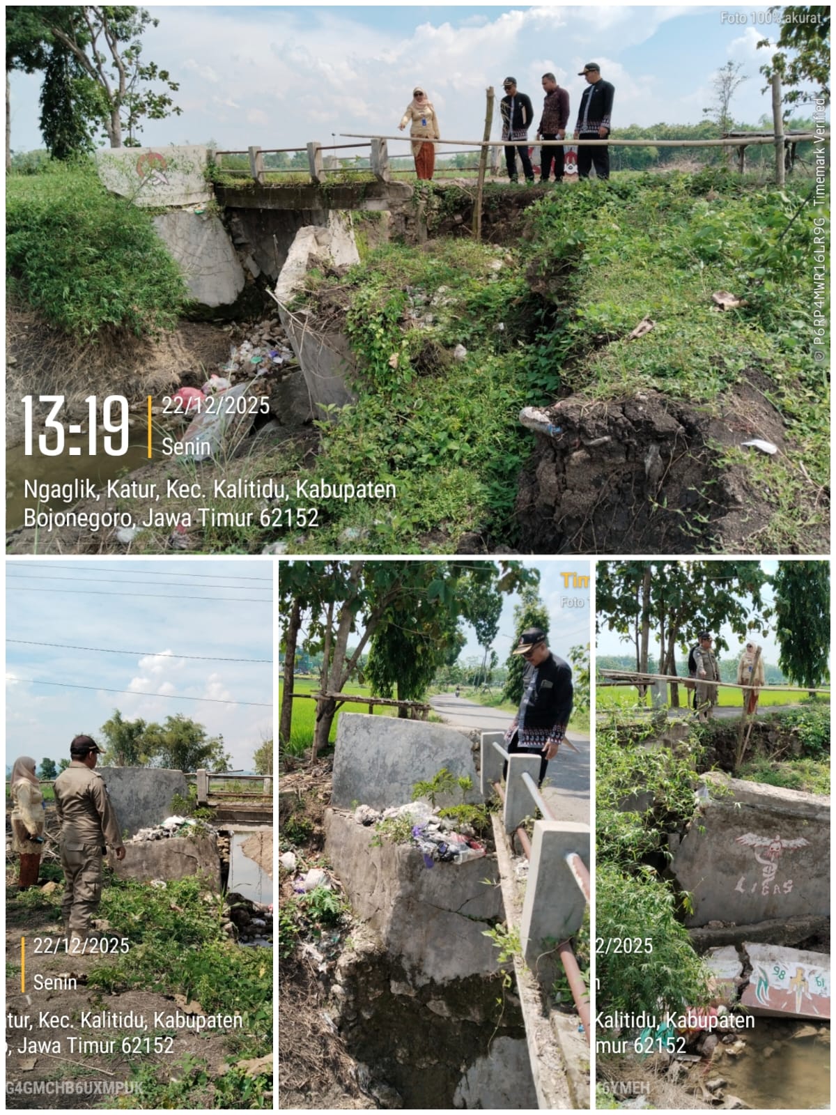 Jembatan Katur Ke Arah Dukuh Kebunturi Longsor Terkikis Luapan Air Sungai