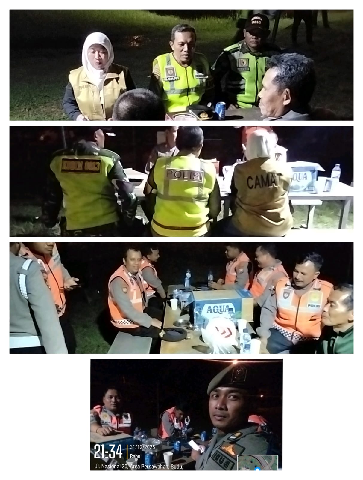 Patroli FORKOPIMCAM Bersama Jajaran Samping Di Wilayah Kec.Gayam