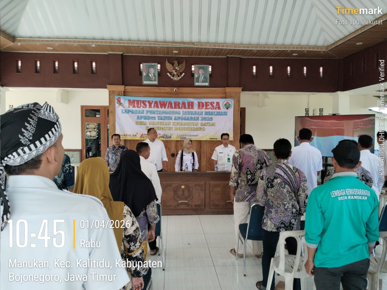 Musyawarah Desa Laporan Pertanggung Jawaban Realisasi APBDes Tahun Anggaran 2025 Desa Manukan