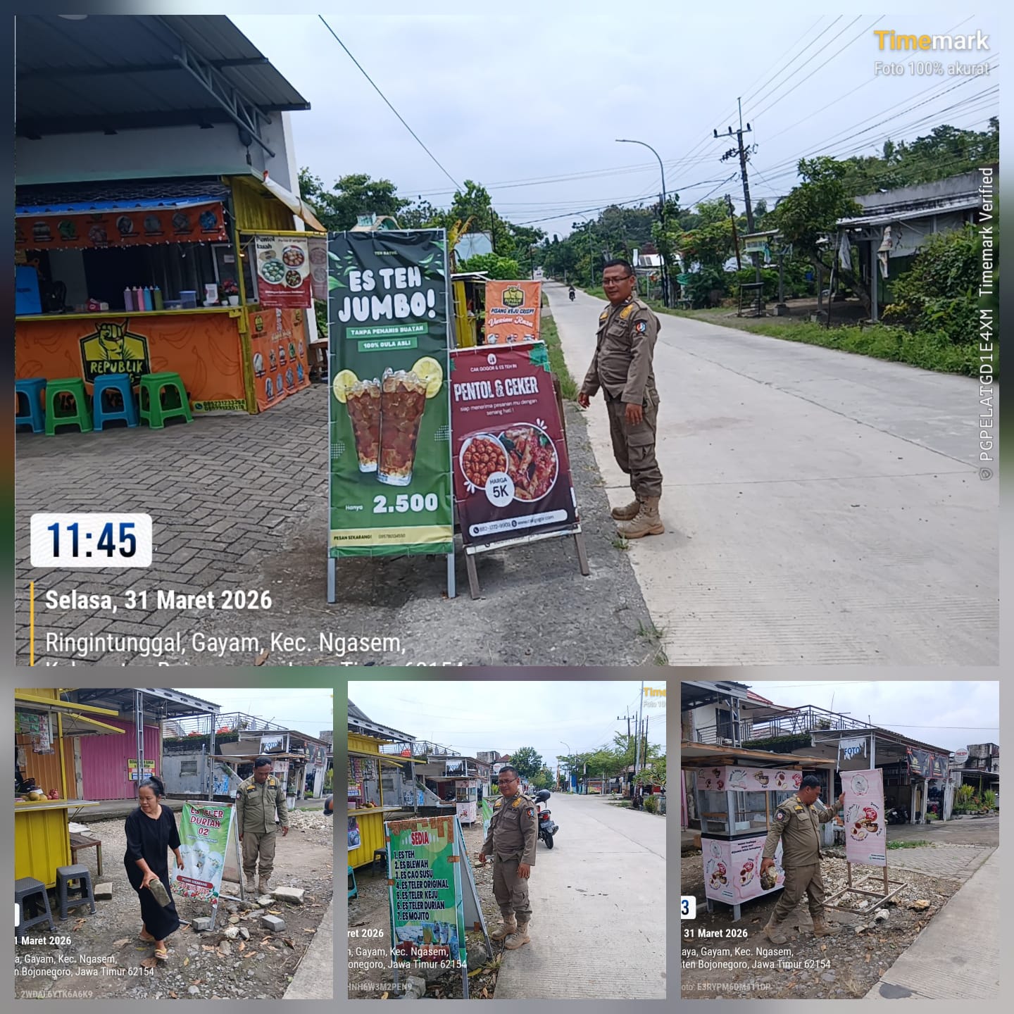 Penertiban PKL ( Penggeseran Benner Pedagang yang terlalu berdekatan dengan Jalan )