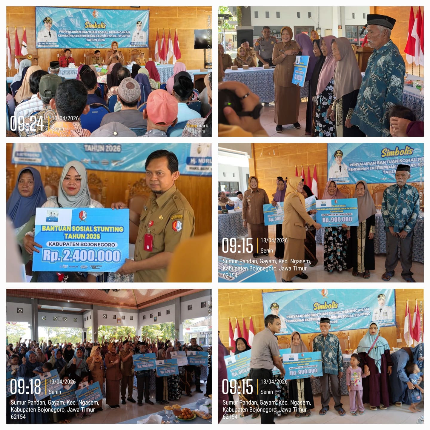 Penyaluran Bantuan Sosial untuk Kemiskinan Ekstrem dan Stunting di Kecamatan Gayam