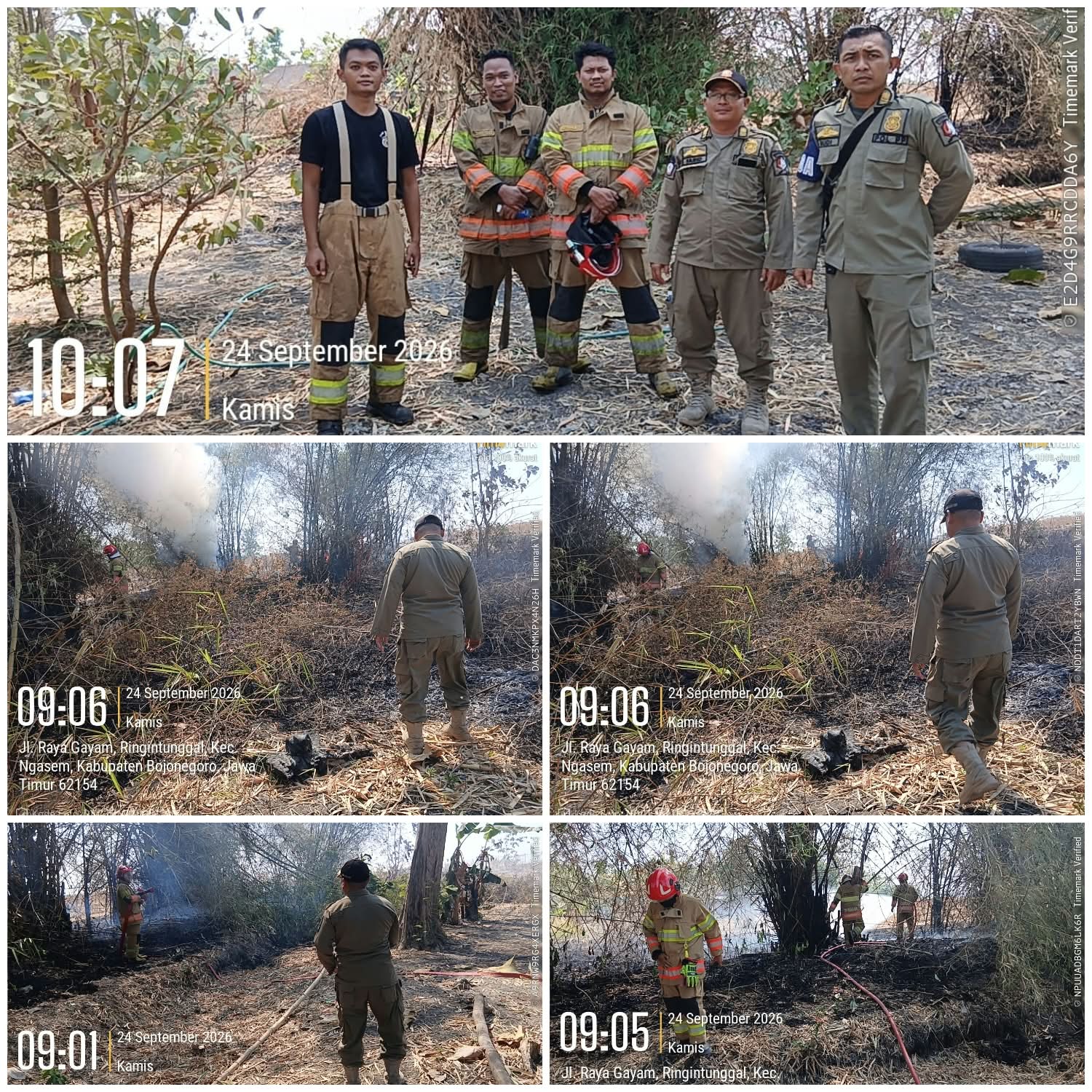 Kebakaran rumpun bambu terjadi di wilayah Desa Katur
