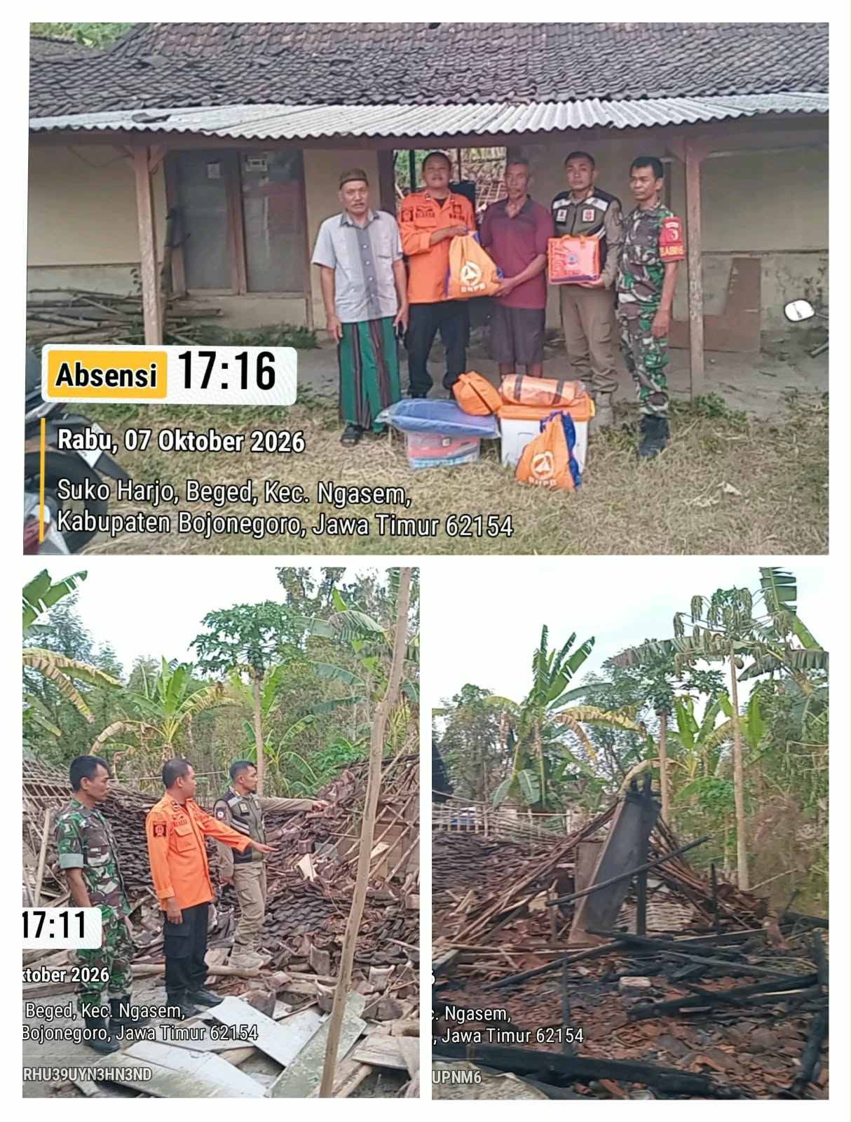 Asesmen kejadian kebakaran rumah warga yang terjadi di Desa Beged